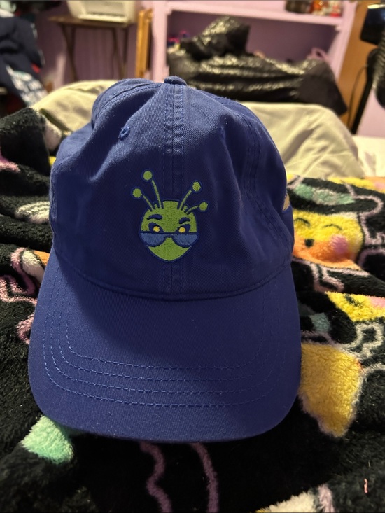 Accessories - Blue Baseball Cap with Green Alien Embroidered Logo